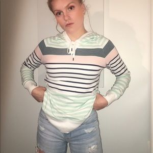 White striped sweater